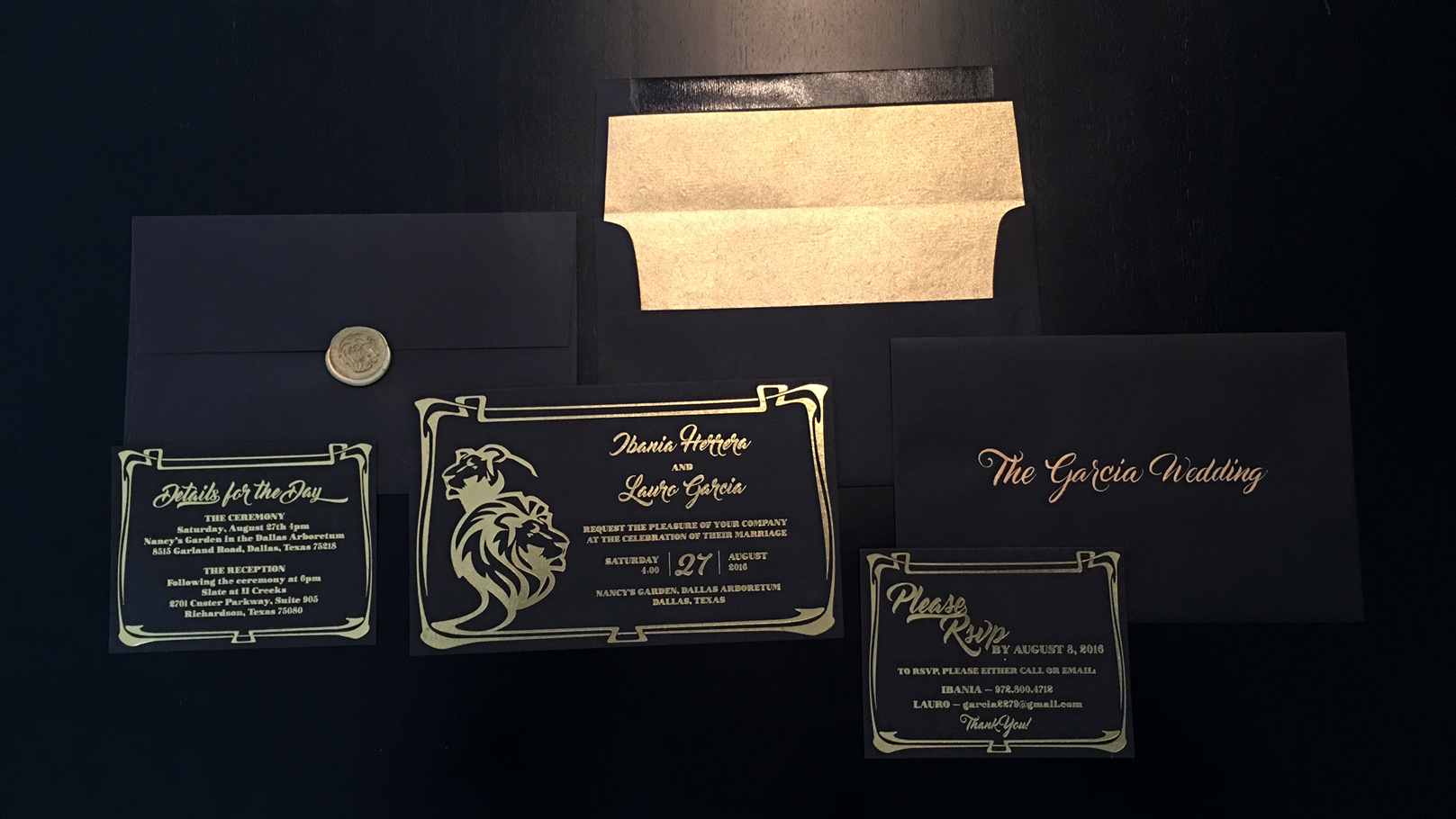 fingerprint design's photo of The Regal Gold Foil Lion Wedding Suite