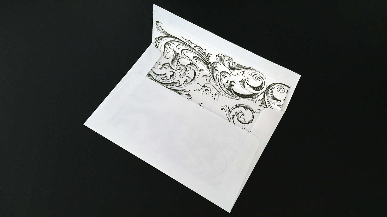 fingerprint design's photo of the envelope for Christopher's illustrated stationery